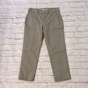 Old Navy Sky High Straight Olive Green High Waisted Straight Leg Jeans 8 Petite